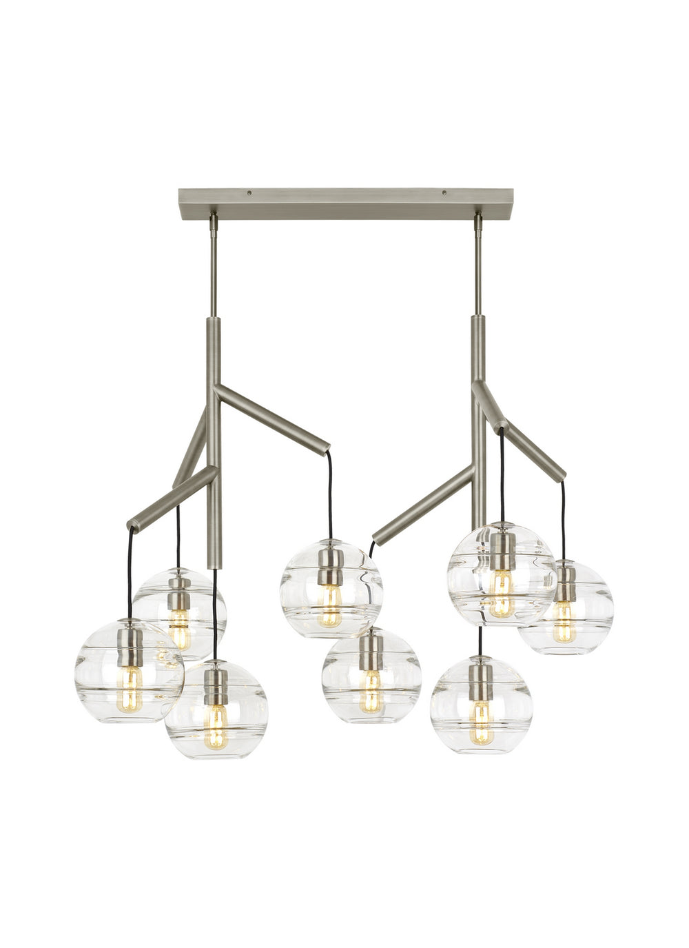 Visual Comfort Modern - Eight Light Chandelier - Sedona - Satin Nickel- Union Lighting Luminaires Decor