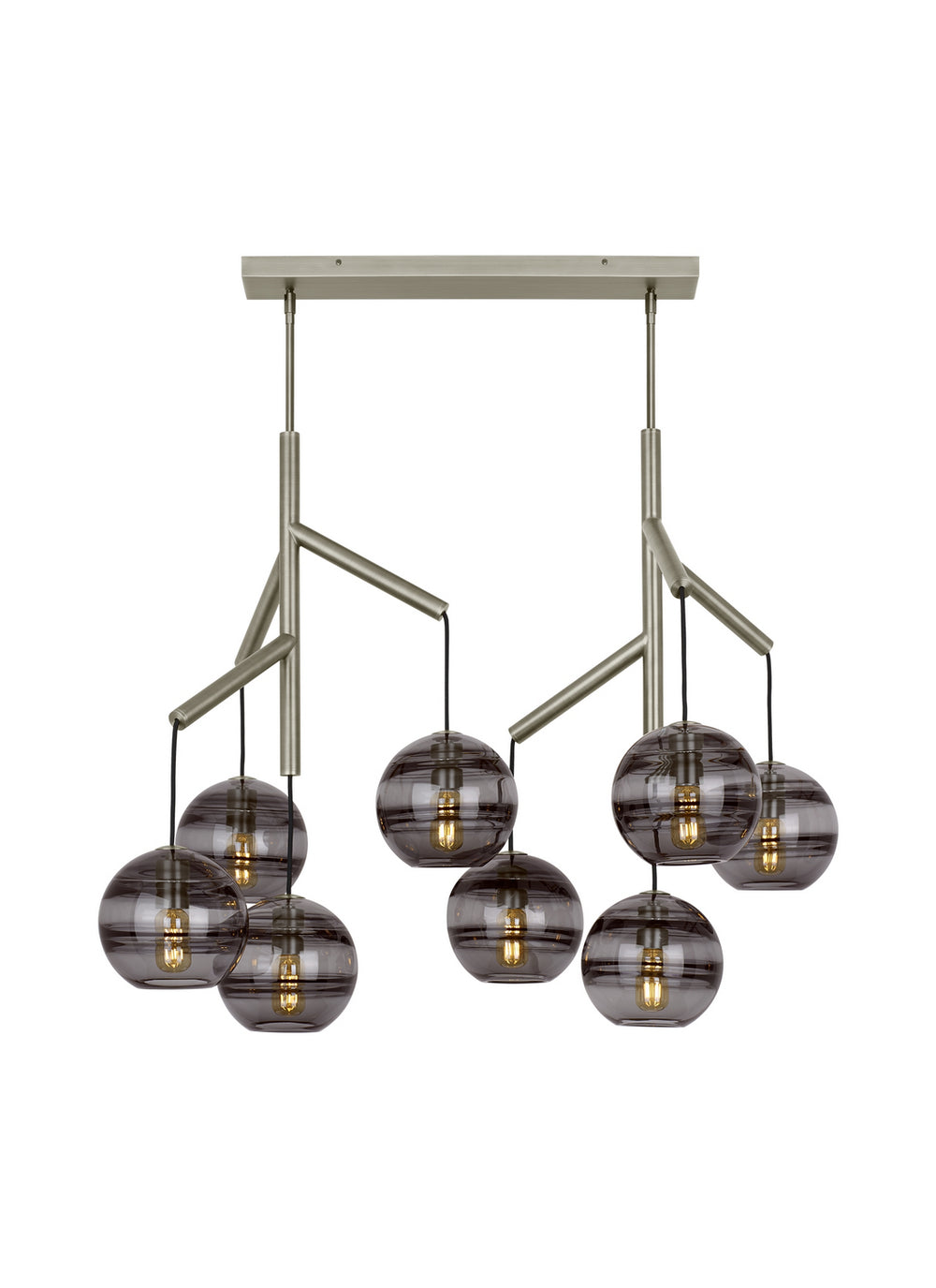Visual Comfort Modern - Eight Light Chandelier - Sedona - Satin Nickel- Union Lighting Luminaires Decor
