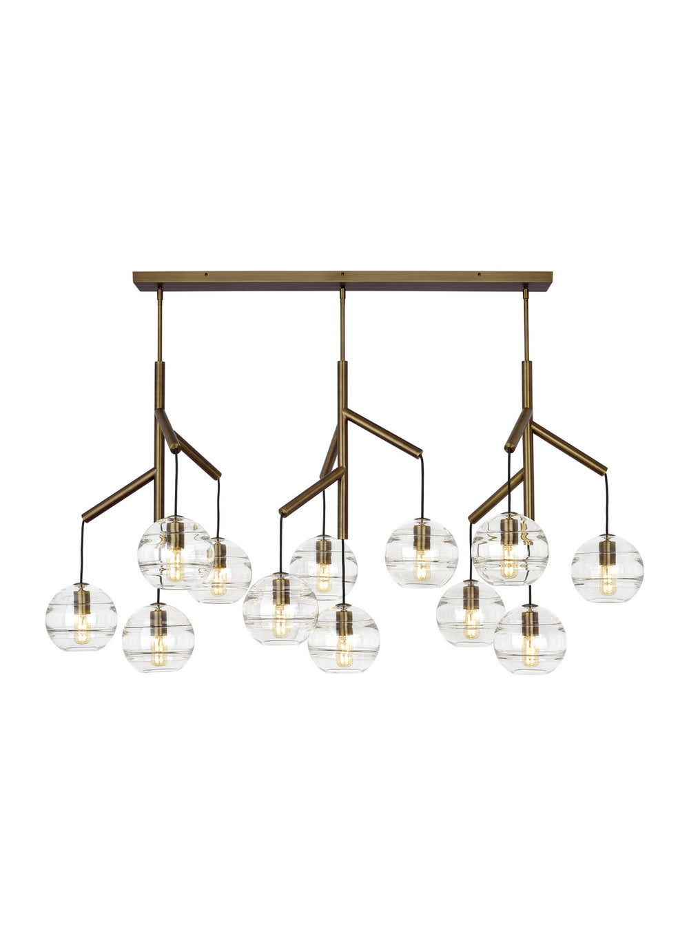 Visual Comfort Modern - 12 Light Chandelier - Sedona - Aged Brass- Union Lighting Luminaires Decor