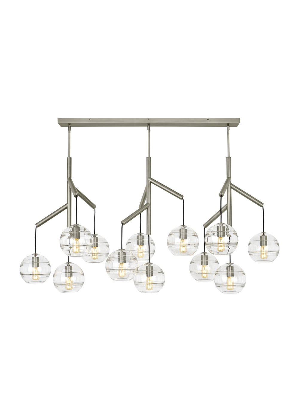 Visual Comfort Modern - 12 Light Chandelier - Sedona - Satin Nickel- Union Lighting Luminaires Decor