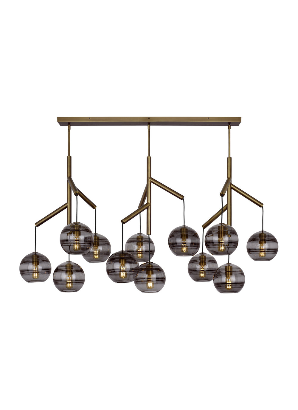 Visual Comfort Modern - 12 Light Chandelier - Sedona - Aged Brass- Union Lighting Luminaires Decor