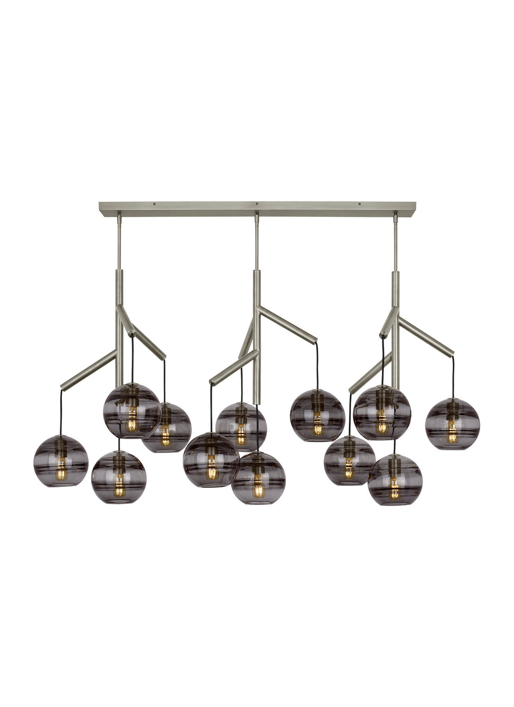 Visual Comfort Modern - 12 Light Chandelier - Sedona - Satin Nickel- Union Lighting Luminaires Decor