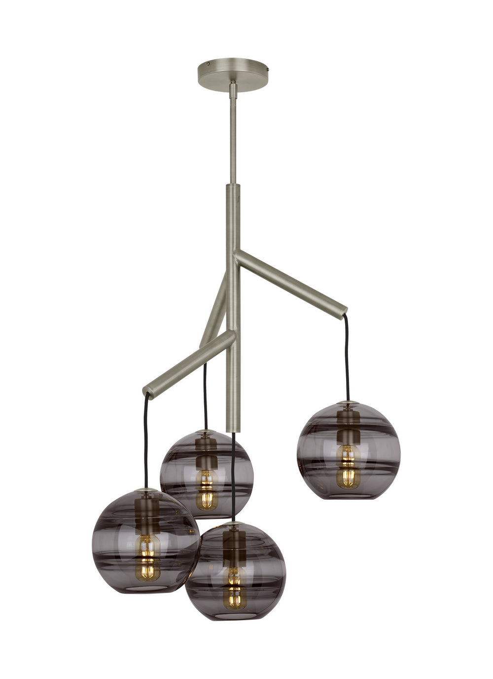 Visual Comfort Modern - Four Light Chandelier - Sedona - Satin Nickel- Union Lighting Luminaires Decor