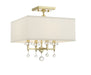 Crystorama - Four Light Semi Flush Mount - Paxton - Aged Brass- Union Lighting Luminaires Decor