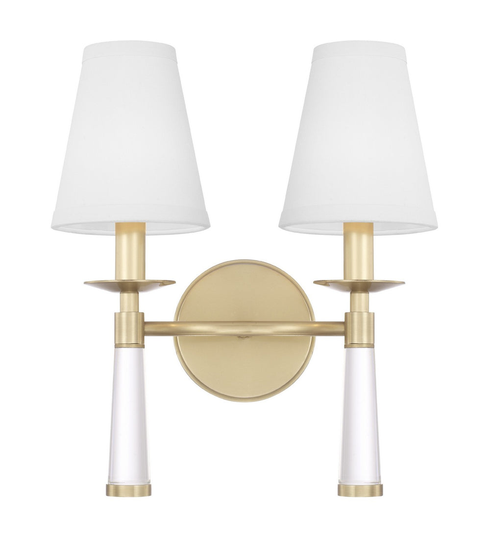 Crystorama - Two Light Wall Sconce - Baxter - Aged Brass- Union Lighting Luminaires Decor