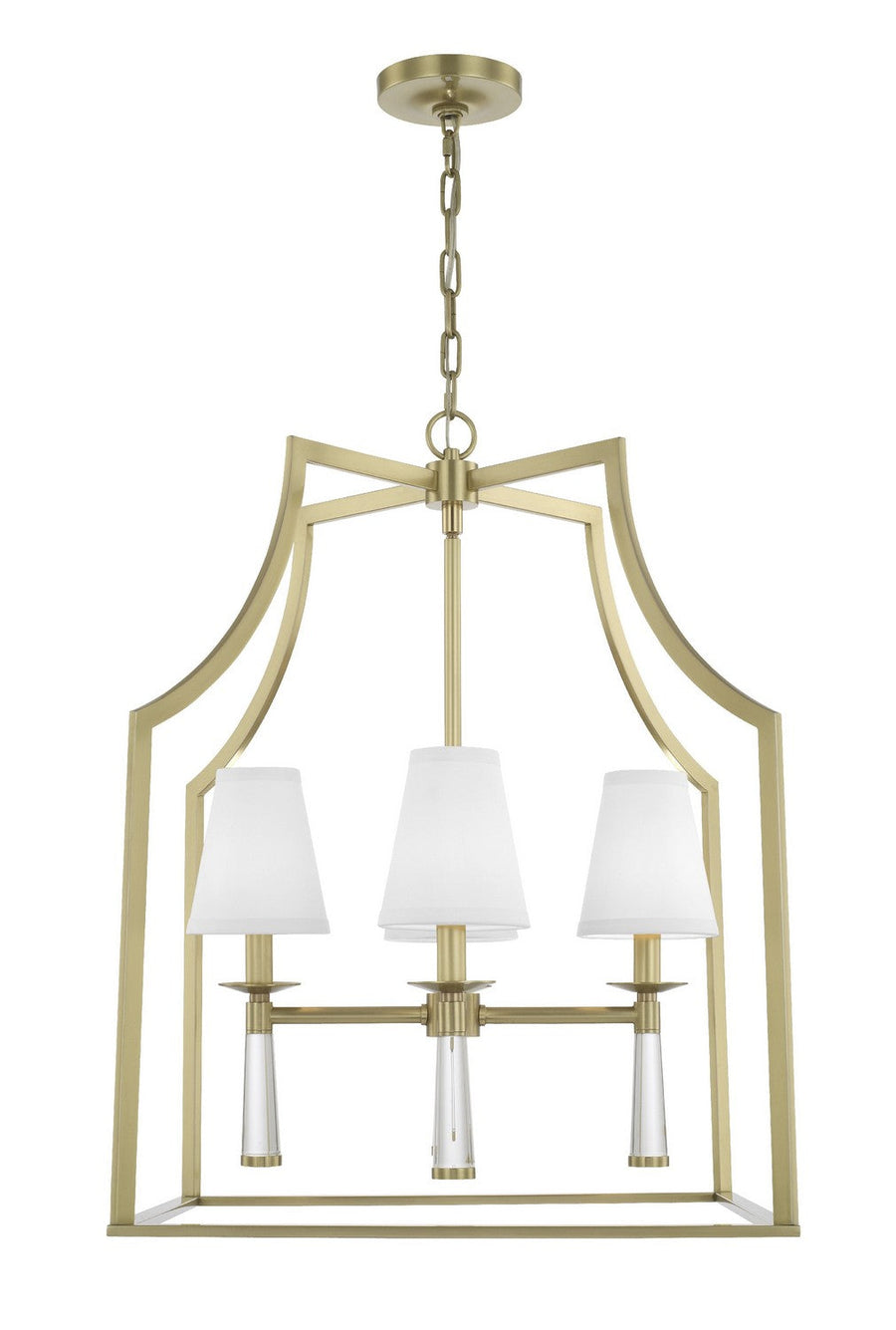 Crystorama - Four Light Chandelier - Baxter - Aged Brass- Union Lighting Luminaires Decor