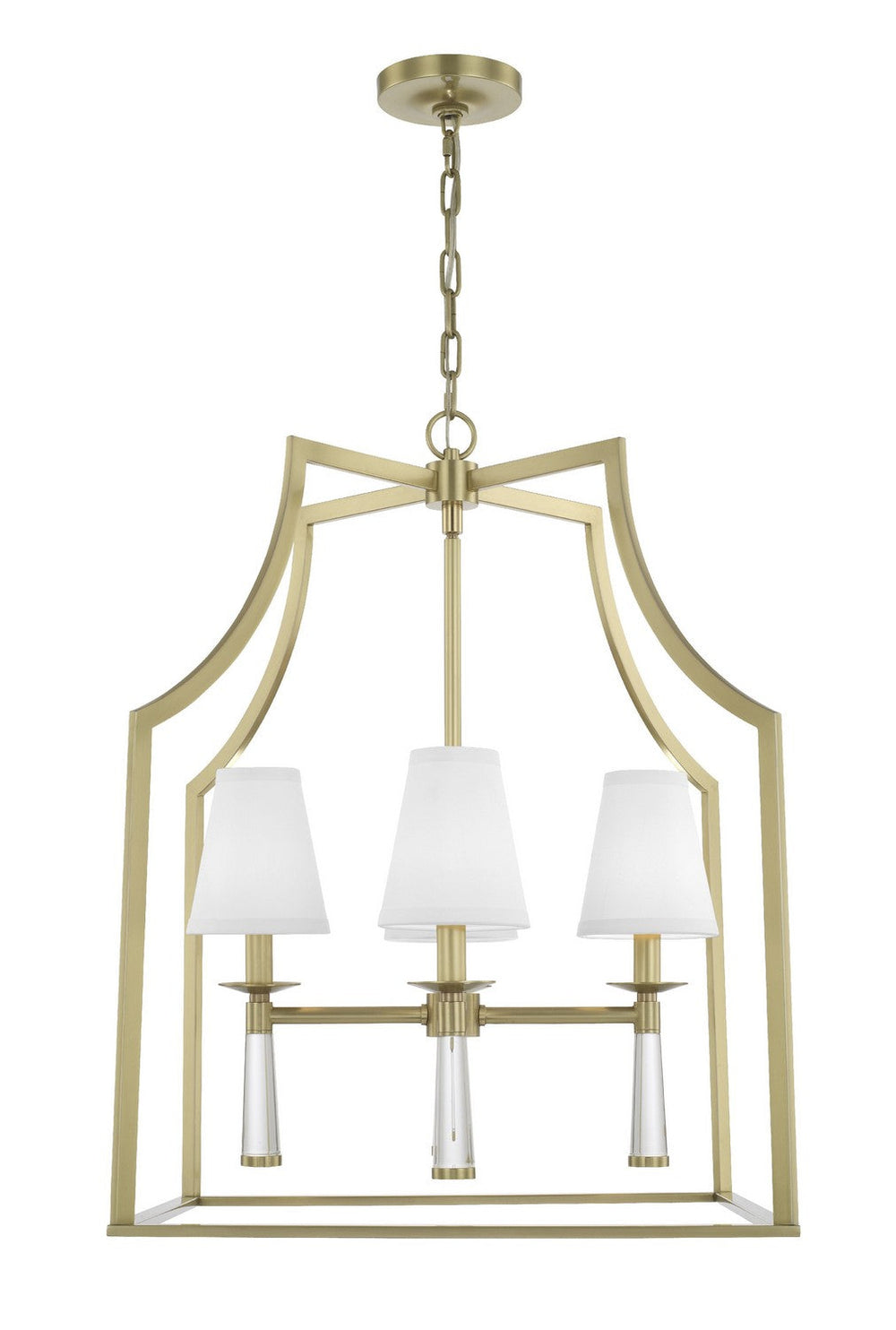 Crystorama - Four Light Chandelier - Baxter - Aged Brass- Union Lighting Luminaires Decor