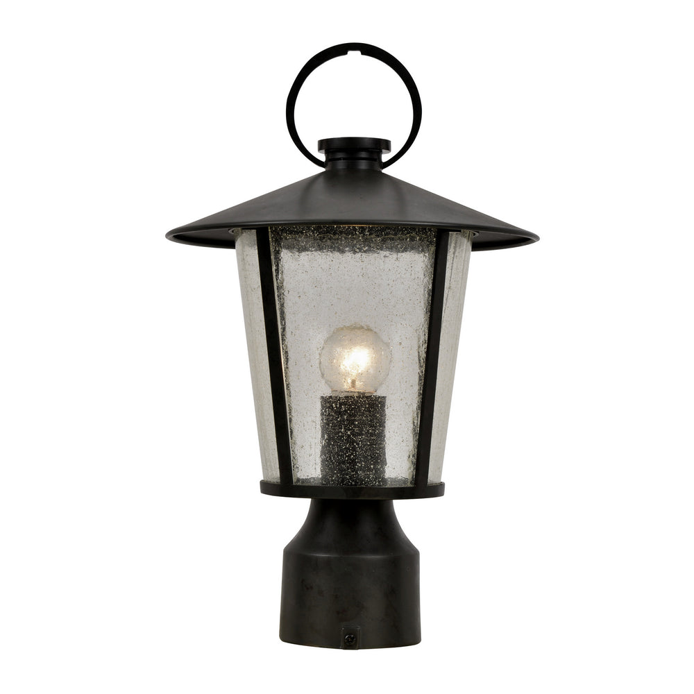 Crystorama - One Light Outdoor Post Mount - Andover - Matte Black- Union Lighting Luminaires Decor
