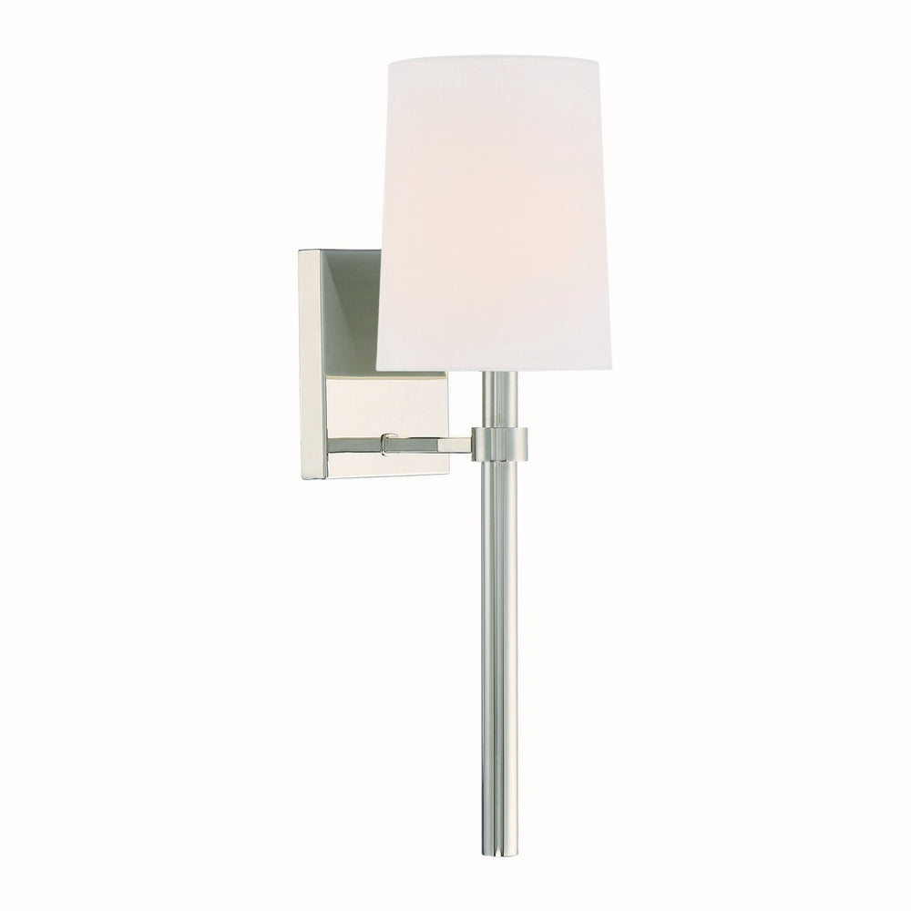 Crystorama - One Light Wall Sconce - Bromley - Polished Nickel- Union Lighting Luminaires Decor
