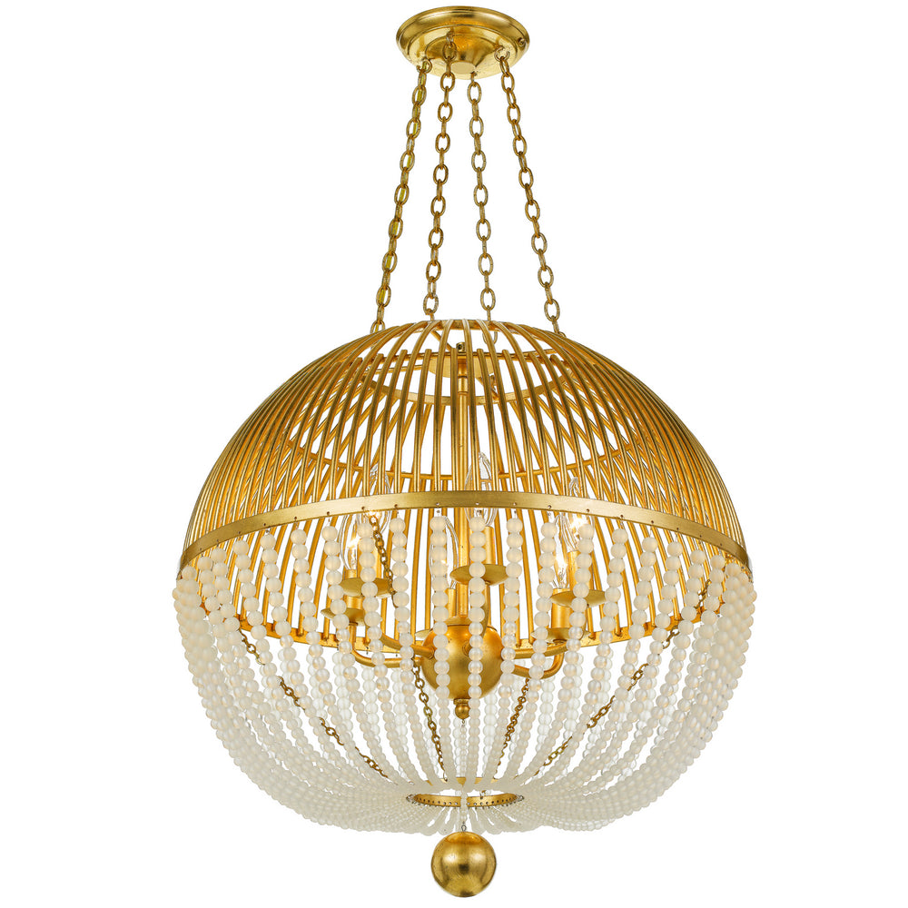 Crystorama - Six Light Chandelier - Duval - Antique Gold- Union Lighting Luminaires Decor