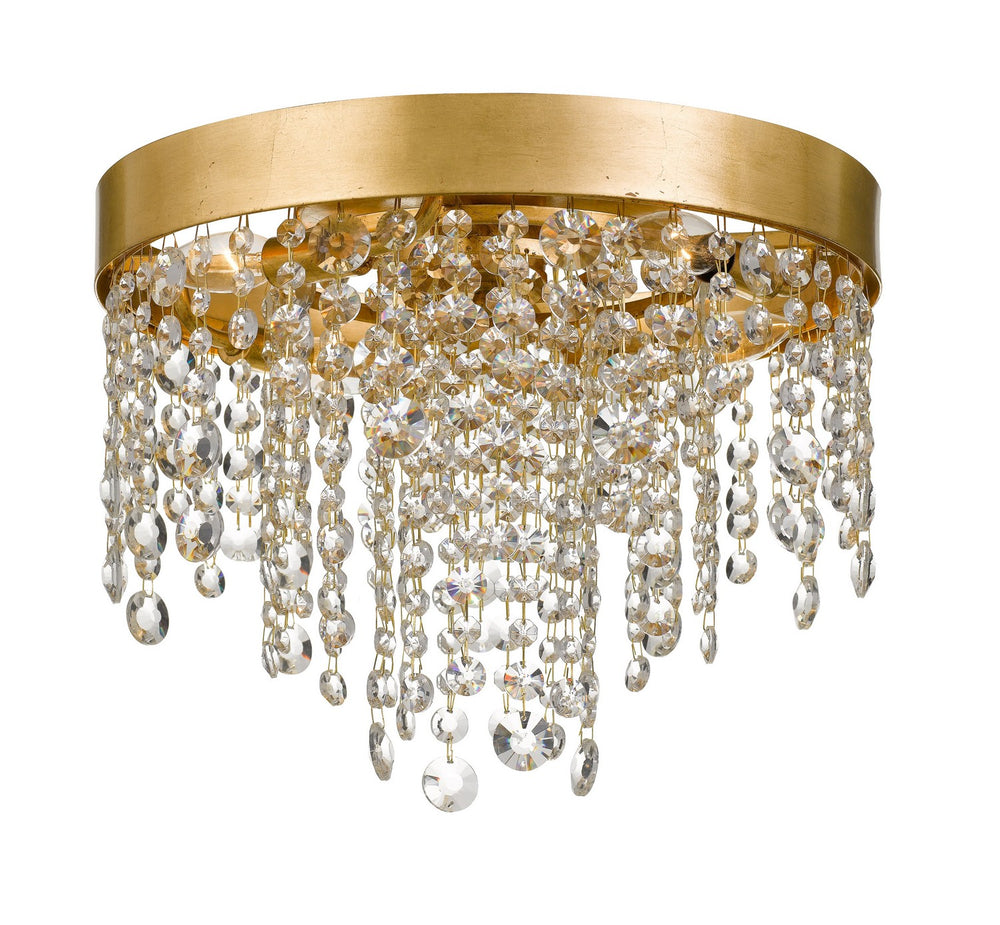 Crystorama - Four Light Flush Mount - Winham - Antique Gold- Union Lighting Luminaires Decor