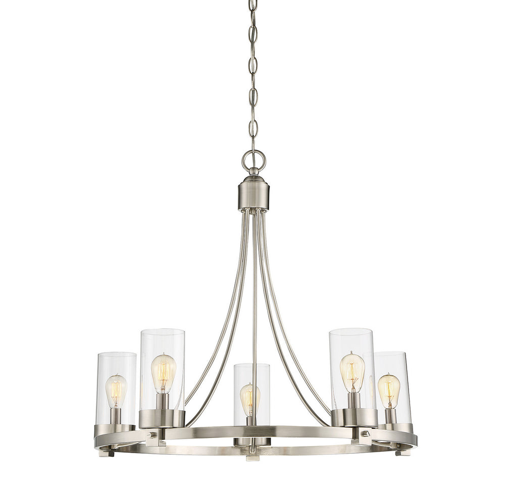 Meridian - Five Light Chandelier - Mchan - Brushed Nickel- Union Lighting Luminaires Decor