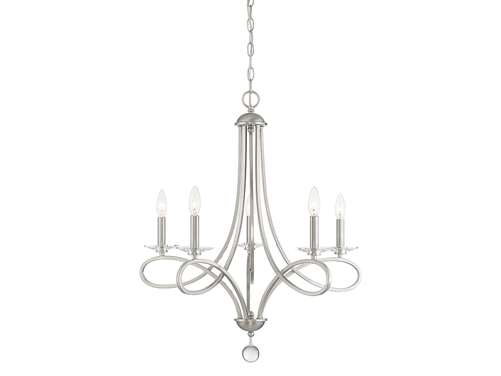 Meridian - Five Light Chandelier - Mchan - Brushed Nickel- Union Lighting Luminaires Decor