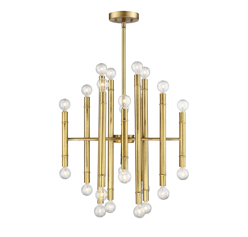 Meridian - 24 Light Chandelier - Mchan - Natural Brass- Union Lighting Luminaires Decor