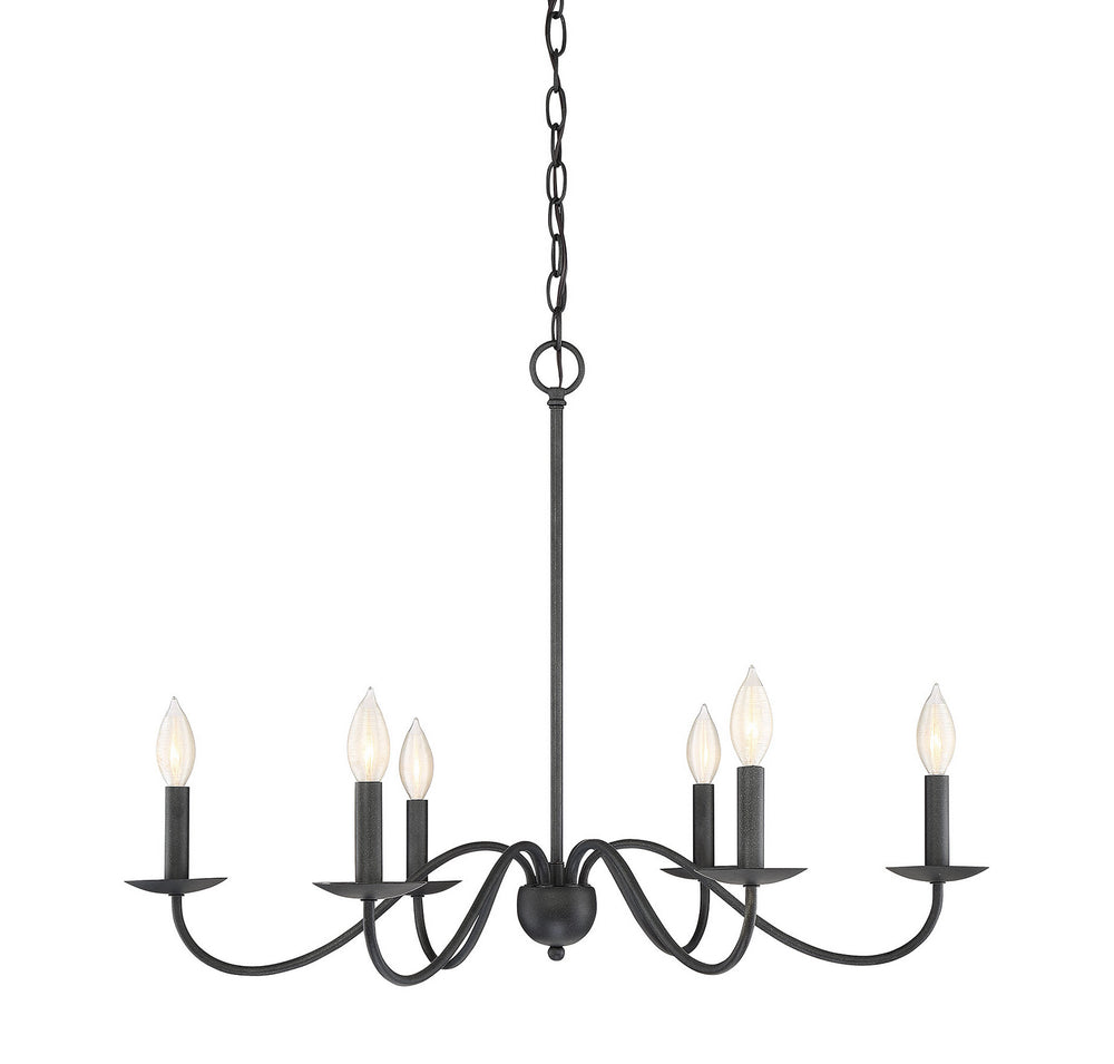 Meridian - Six Light Chandelier - Mchan - Aged Iron- Union Lighting Luminaires Decor