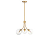 Meridian - Three Light Chandelier - Mchan - Natural Brass- Union Lighting Luminaires Decor