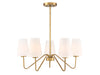 Meridian - Five Light Chandelier - Mchan - Natural Brass- Union Lighting Luminaires Decor