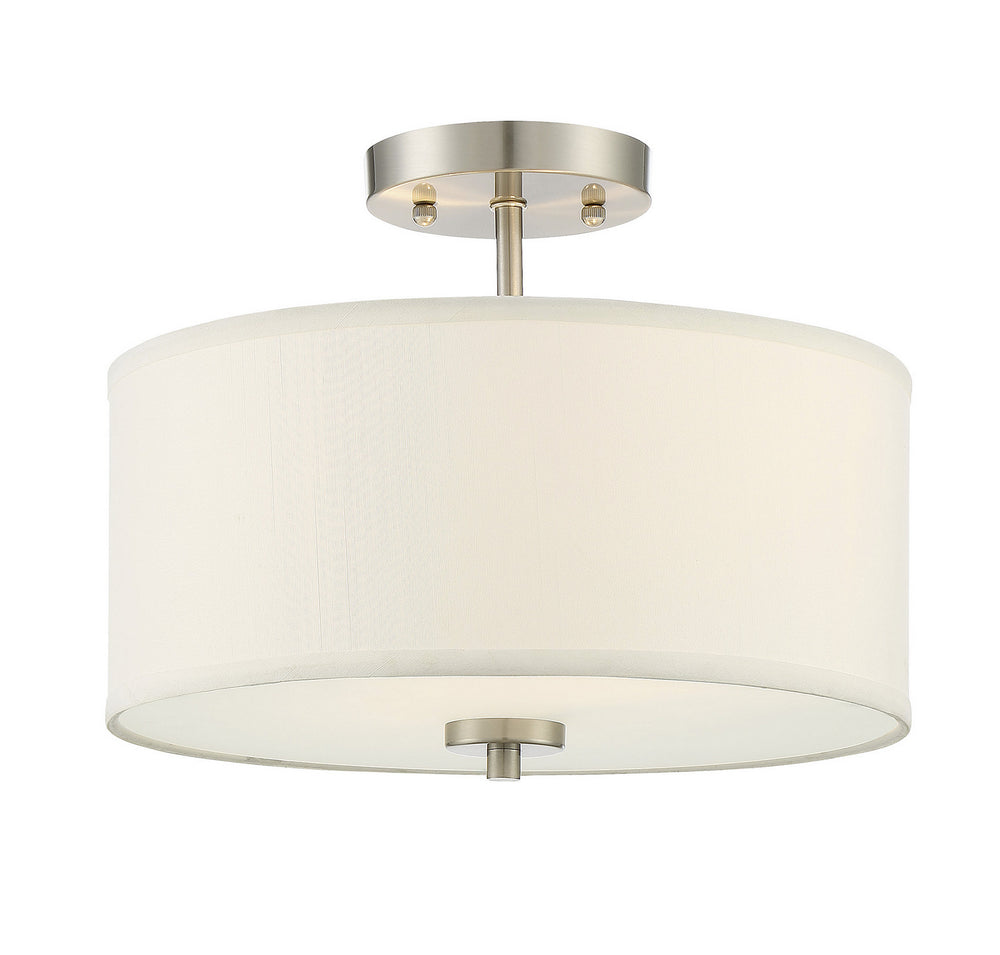 Meridian - Two Light Semi-Flush Mount - Msemi - Brushed Nickel- Union Lighting Luminaires Decor