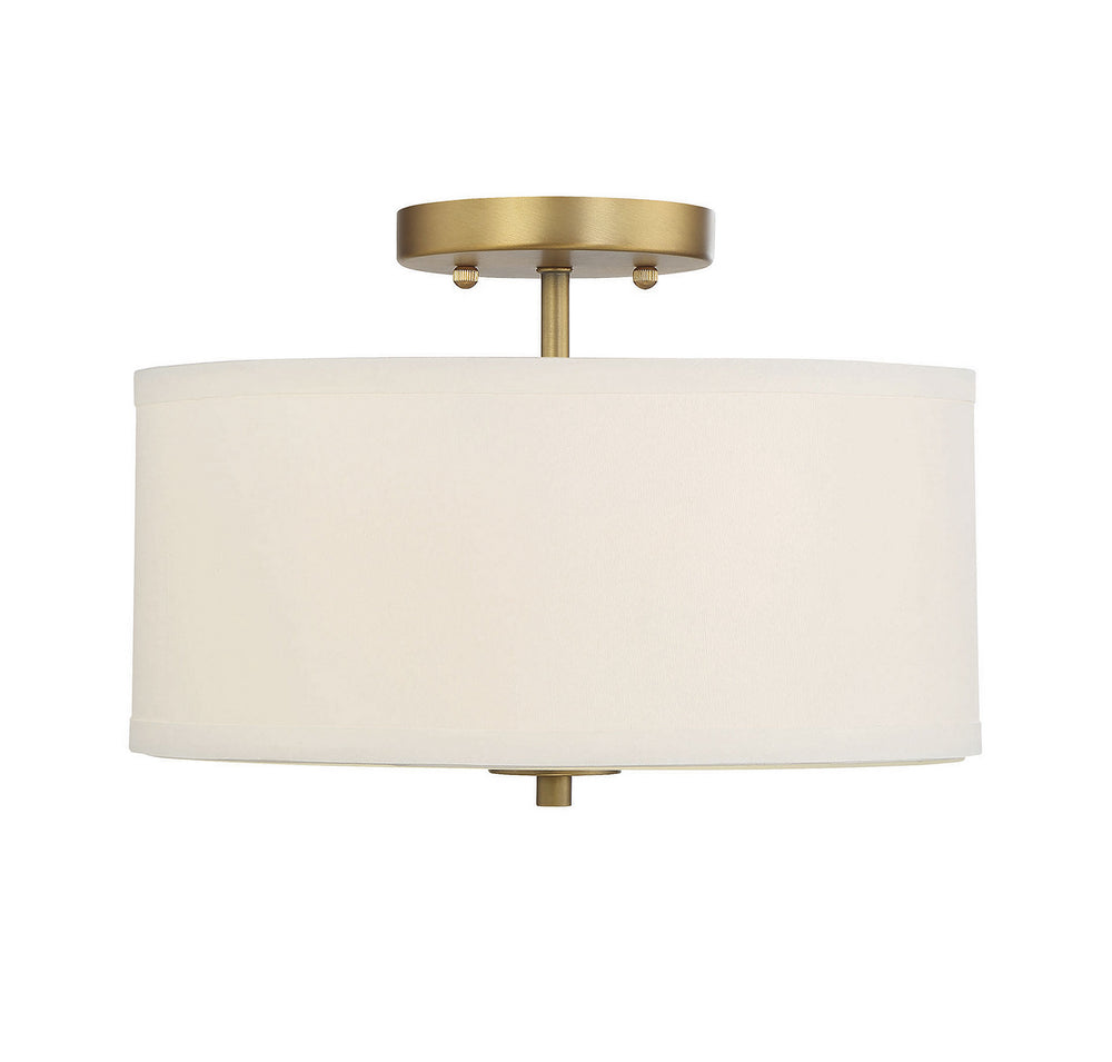 Meridian - Two Light Semi-Flush Mount - Msemi - Natural Brass- Union Lighting Luminaires Decor