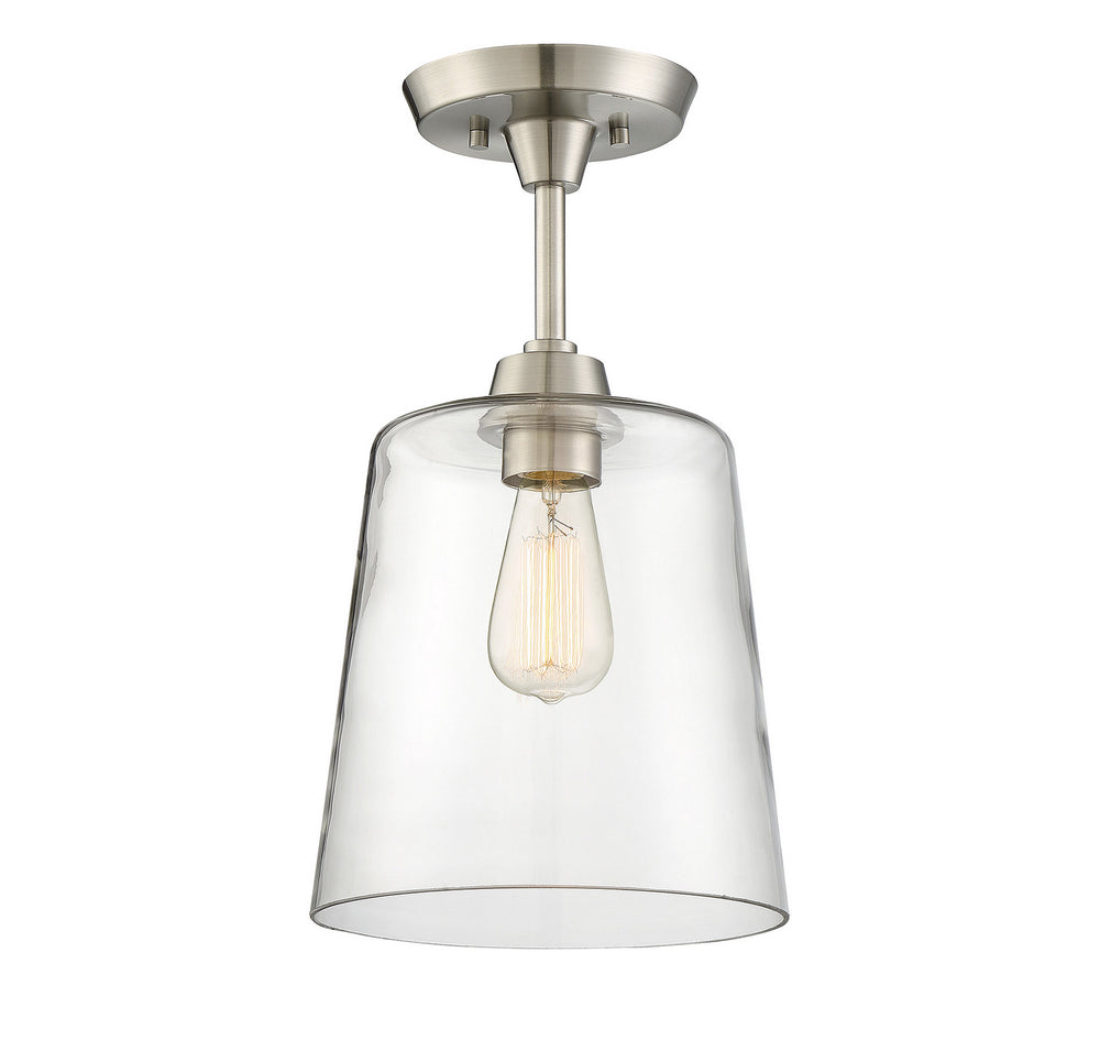 Meridian - One Light Semi-Flush Mount - Msemi - Brushed Nickel- Union Lighting Luminaires Decor