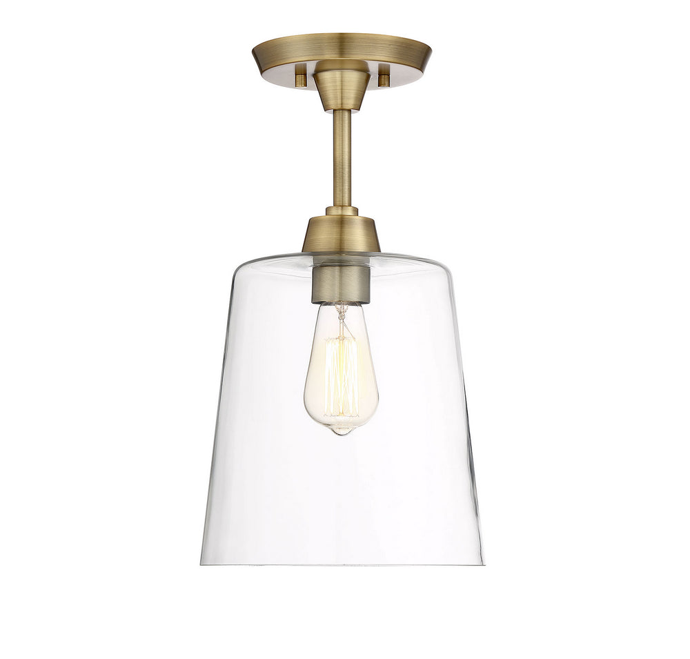 Meridian - One Light Semi-Flush Mount - Msemi - Natural Brass- Union Lighting Luminaires Decor