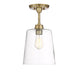 Meridian - One Light Semi-Flush Mount - Msemi - Natural Brass- Union Lighting Luminaires Decor