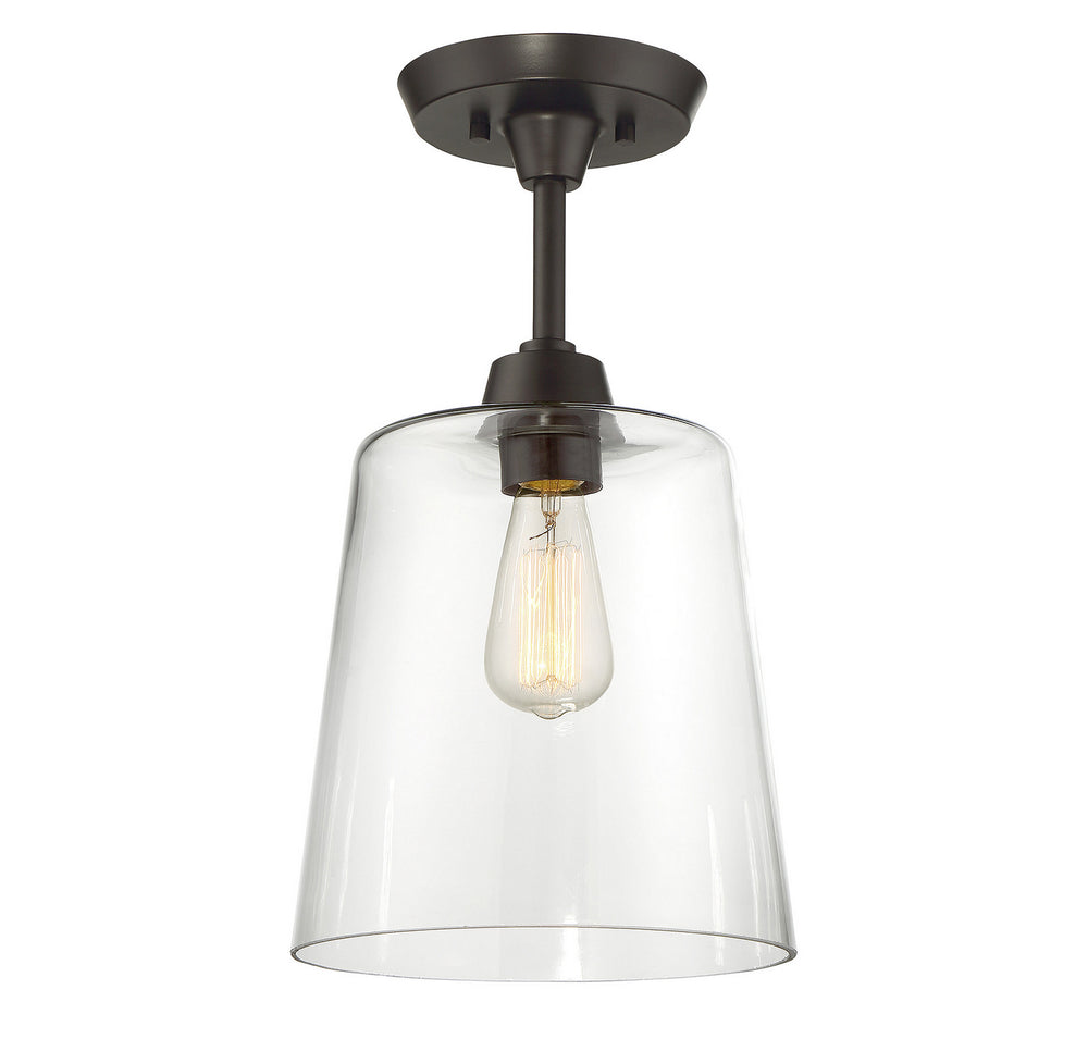 Meridian - One Light Semi-Flush Mount - Msemi - Oil Rubbed Bronze- Union Lighting Luminaires Decor