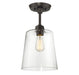 Meridian - One Light Semi-Flush Mount - Msemi - Oil Rubbed Bronze- Union Lighting Luminaires Decor