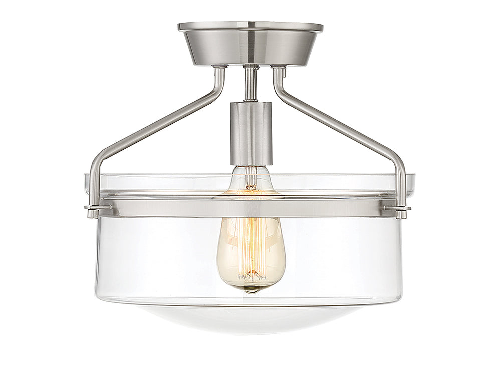 Meridian - One Light Semi-Flush Mount - Msemi - Brushed Nickel- Union Lighting Luminaires Decor