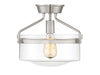 Meridian - One Light Semi-Flush Mount - Msemi - Brushed Nickel- Union Lighting Luminaires Decor