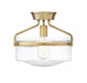 Meridian - One Light Semi-Flush Mount - Msemi - Natural Brass- Union Lighting Luminaires Decor