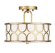 Meridian - Two Light Semi-Flush Mount - Msemi - Natural Brass- Union Lighting Luminaires Decor