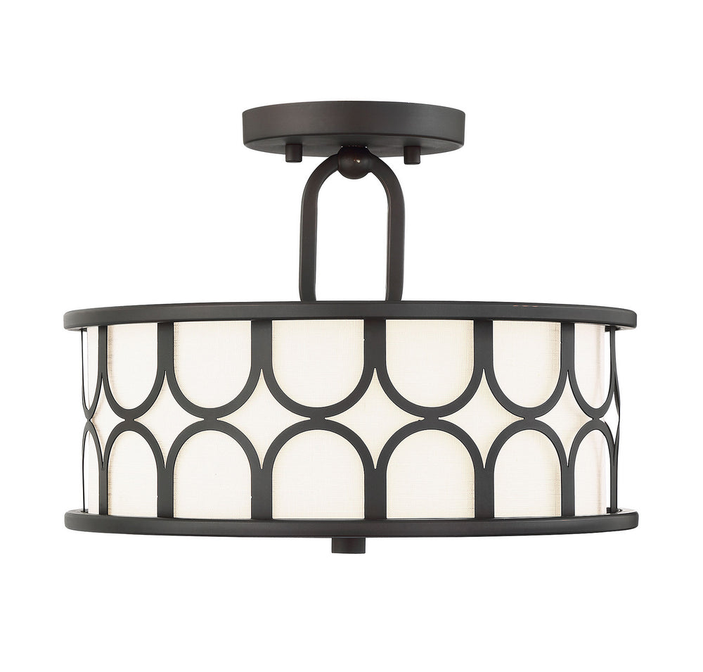 Meridian - Two Light Semi-Flush Mount - Msemi - Oil Rubbed Bronze- Union Lighting Luminaires Decor