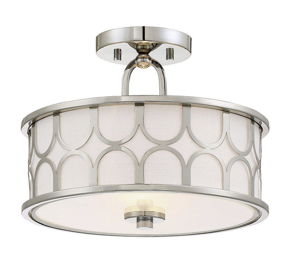 Meridian - Two Light Semi-Flush Mount - Msemi - Polished Nickel- Union Lighting Luminaires Decor