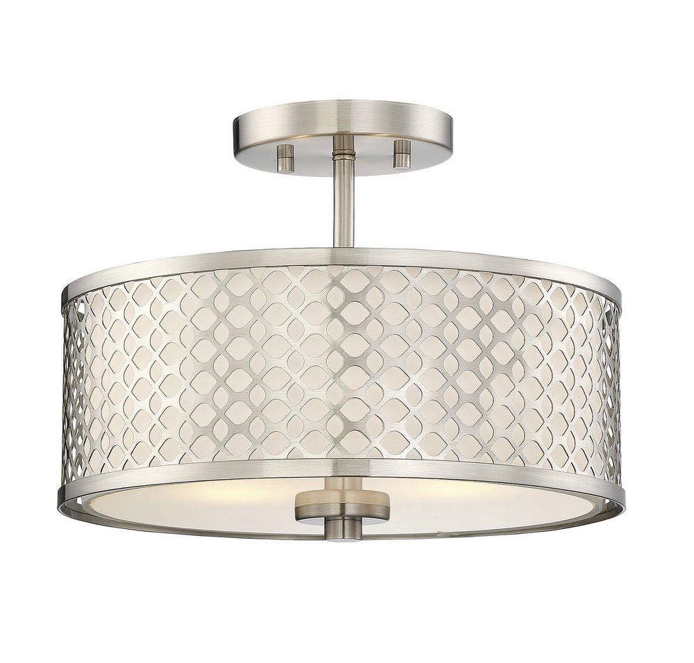 Meridian - Two Light Semi-Flush Mount - Msemi - Brushed Nickel- Union Lighting Luminaires Decor