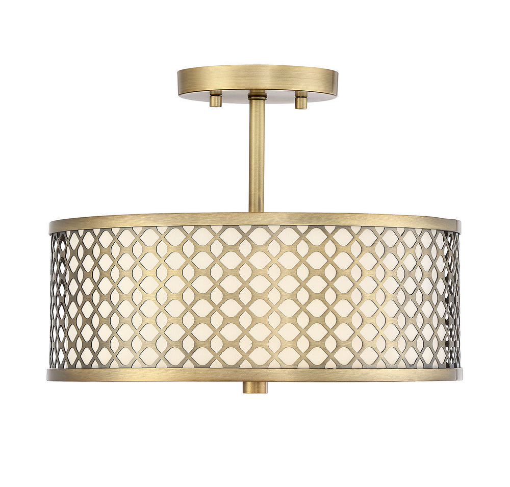 Meridian - Two Light Semi-Flush Mount - Msemi - Natural Brass- Union Lighting Luminaires Decor