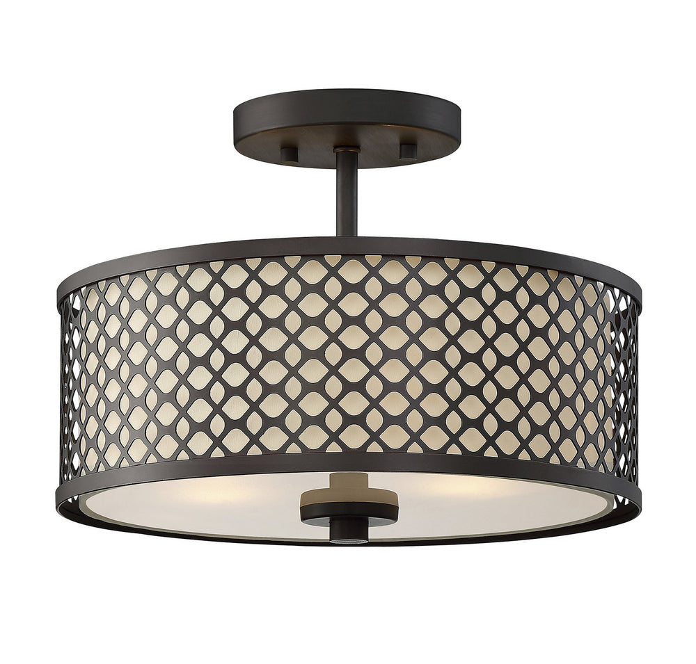 Meridian - Two Light Semi-Flush Mount - Msemi - Oil Rubbed Bronze- Union Lighting Luminaires Decor