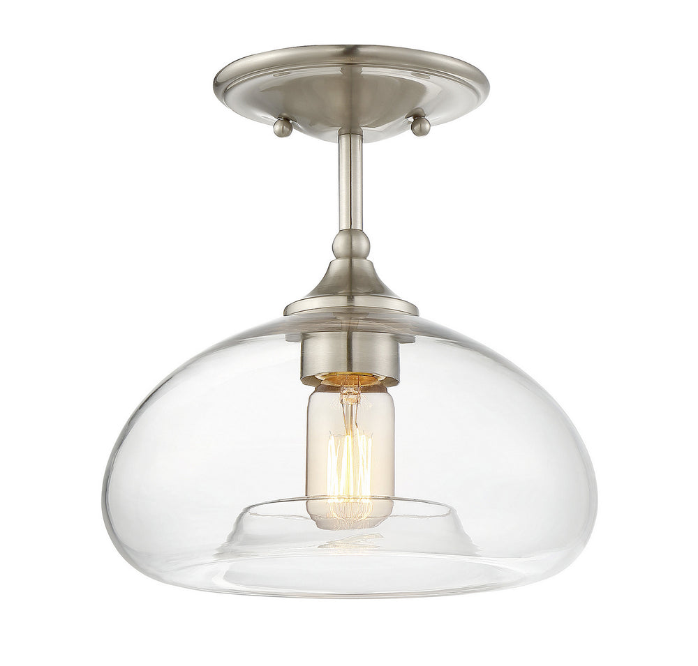 Meridian - One Light Semi-Flush Mount - Msemi - Brushed Nickel- Union Lighting Luminaires Decor