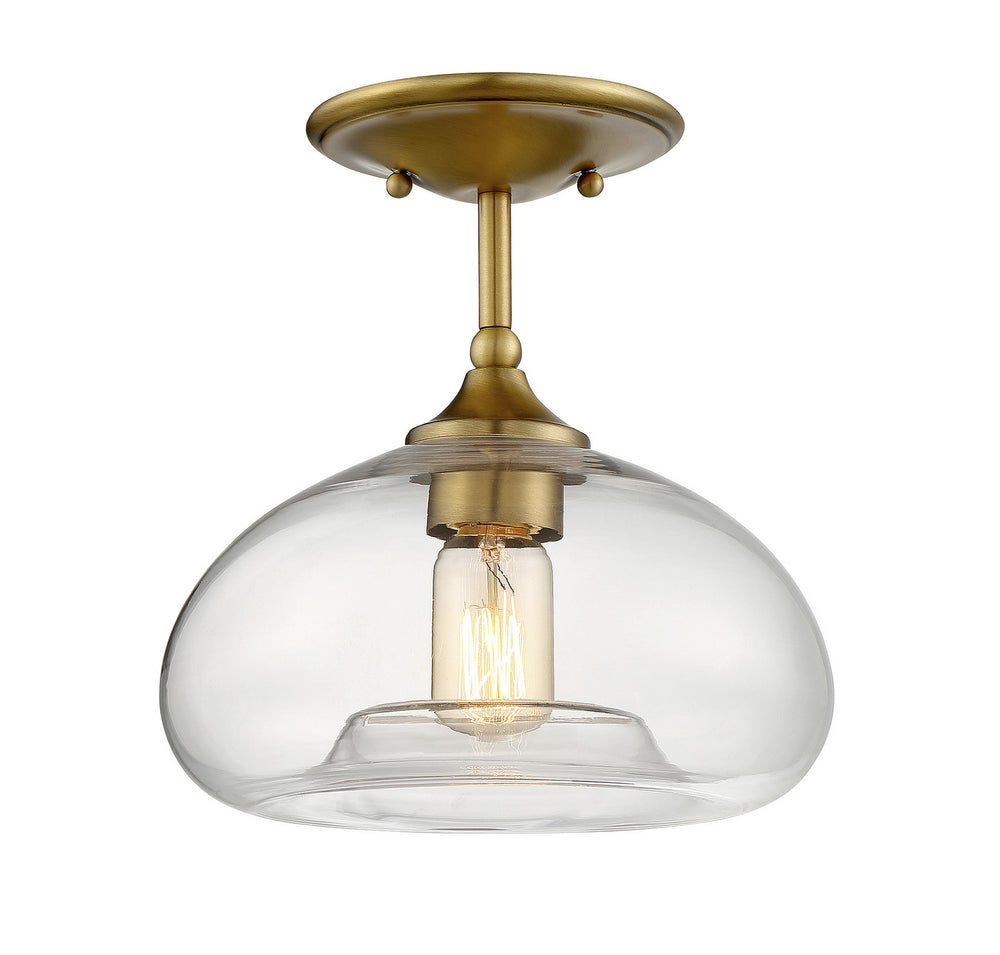 Meridian - One Light Semi-Flush Mount - Msemi - Natural Brass- Union Lighting Luminaires Decor