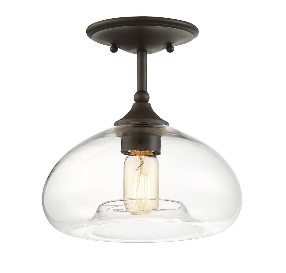 Meridian - One Light Semi-Flush Mount - Msemi - Oil Rubbed Bronze- Union Lighting Luminaires Decor