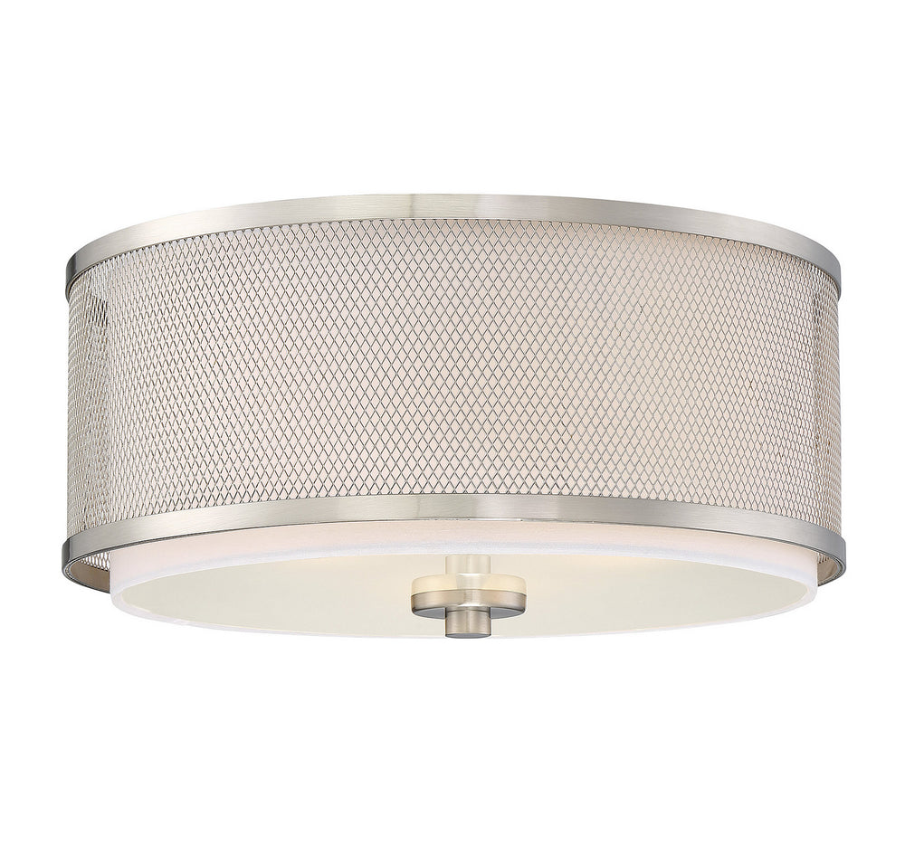 Meridian - Three Light Flush Mount - Mflus - Brushed Nickel- Union Lighting Luminaires Decor