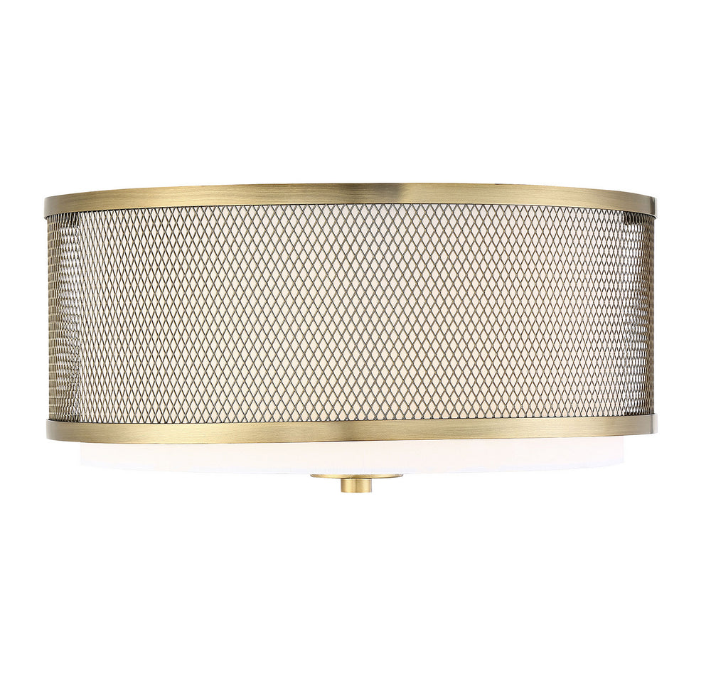 Meridian - Three Light Semi-Flush Mount - Msemi - Natural Brass- Union Lighting Luminaires Decor