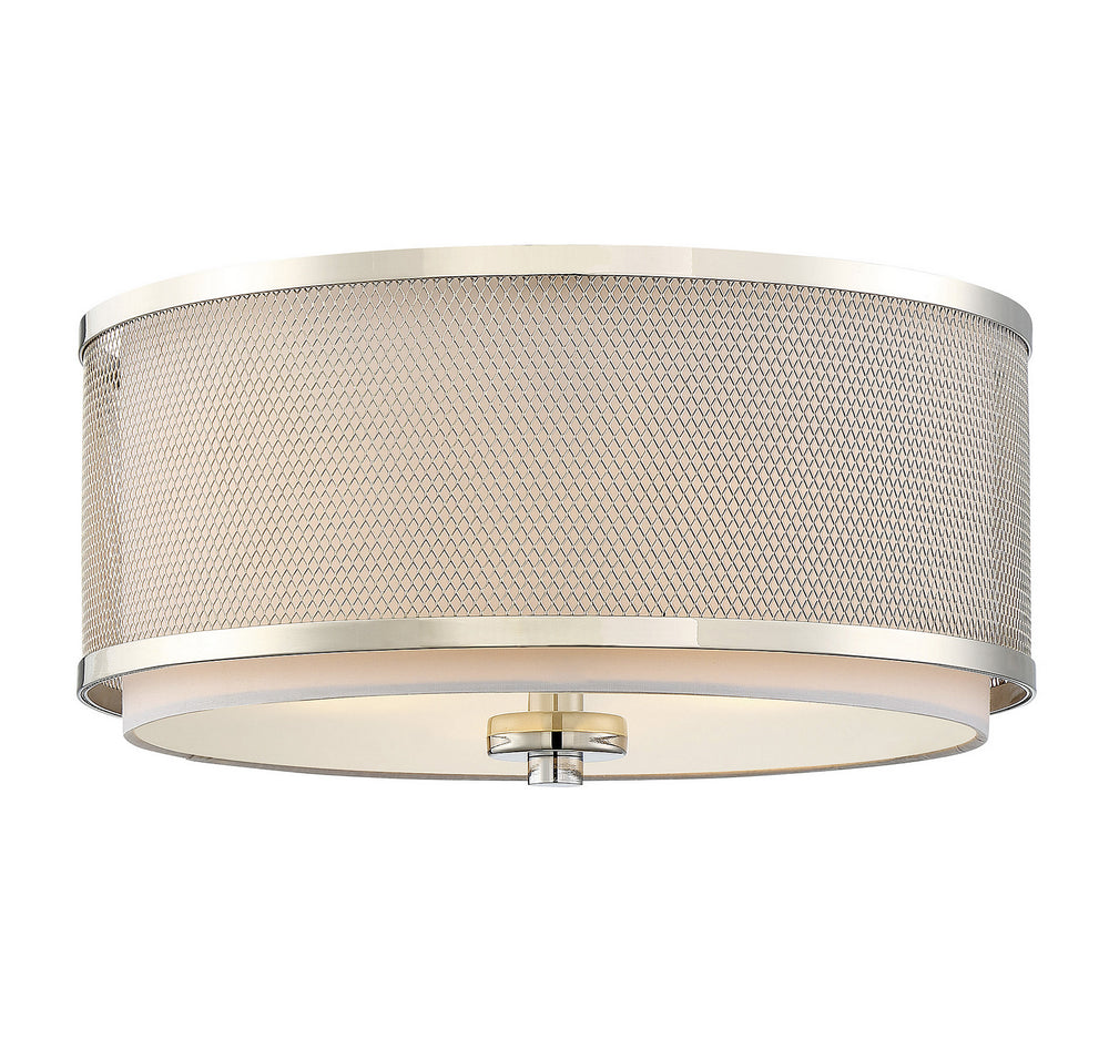 Meridian - Three Light Flush Mount - Mflus - Polished Nickel- Union Lighting Luminaires Decor