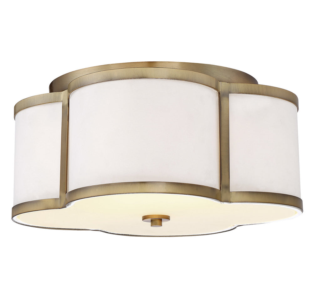 Meridian - Three Light Semi-Flush Mount - Msemi - Natural Brass- Union Lighting Luminaires Decor