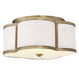 Meridian - Three Light Semi-Flush Mount - Msemi - Natural Brass- Union Lighting Luminaires Decor