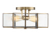 Meridian - Two Light Semi-Flush Mount - Msemi - Natural Brass- Union Lighting Luminaires Decor