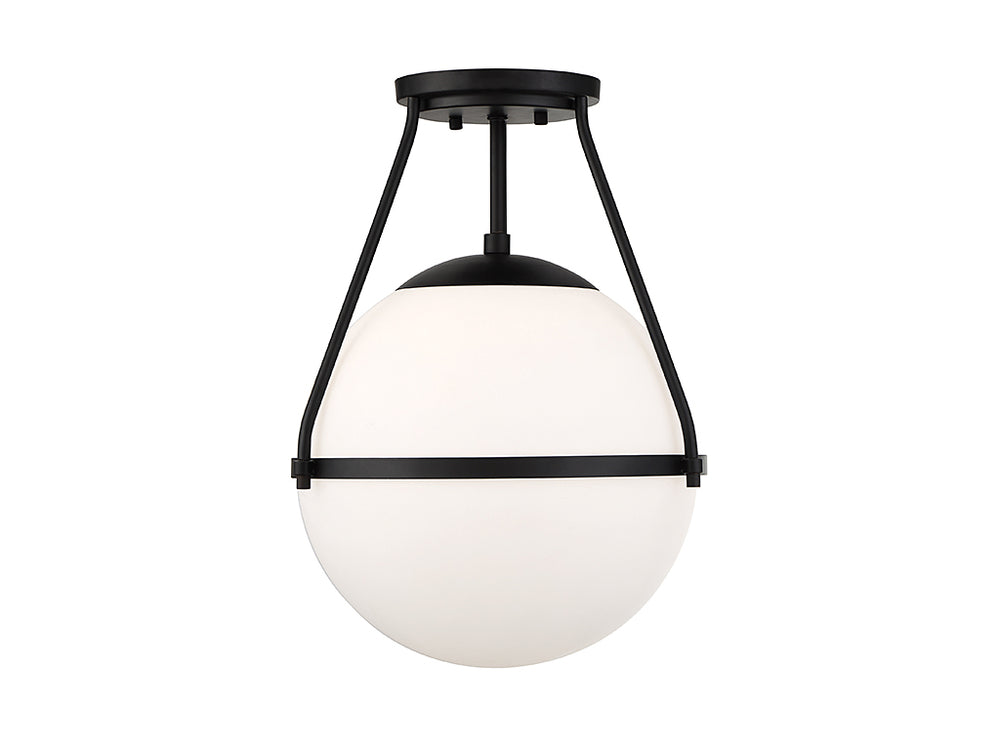 Meridian - One Light Semi-Flush Mount - Msemi - Matte Black- Union Lighting Luminaires Decor