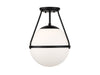 Meridian - One Light Semi-Flush Mount - Msemi - Matte Black- Union Lighting Luminaires Decor