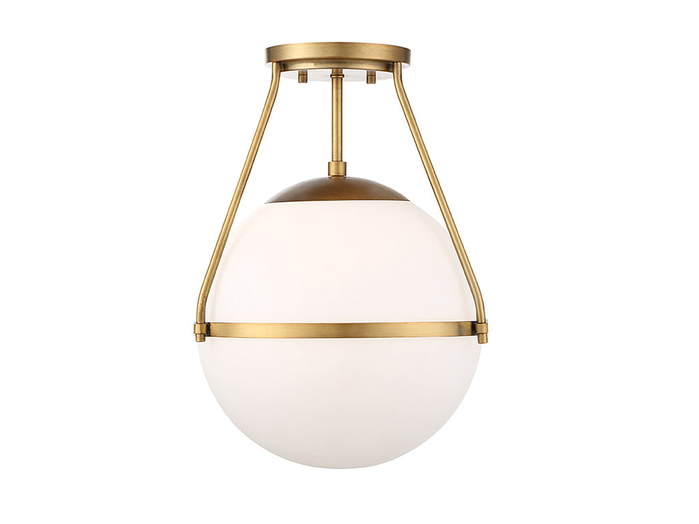 Meridian - One Light Semi-Flush Mount - Msemi - Natural Brass- Union Lighting Luminaires Decor
