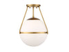 Meridian - One Light Semi-Flush Mount - Msemi - Natural Brass- Union Lighting Luminaires Decor